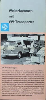 Volkswagen T1 Bus Modelprogram 1958 "Weiterkommen mit Transporter" Carbrochure (0462)
